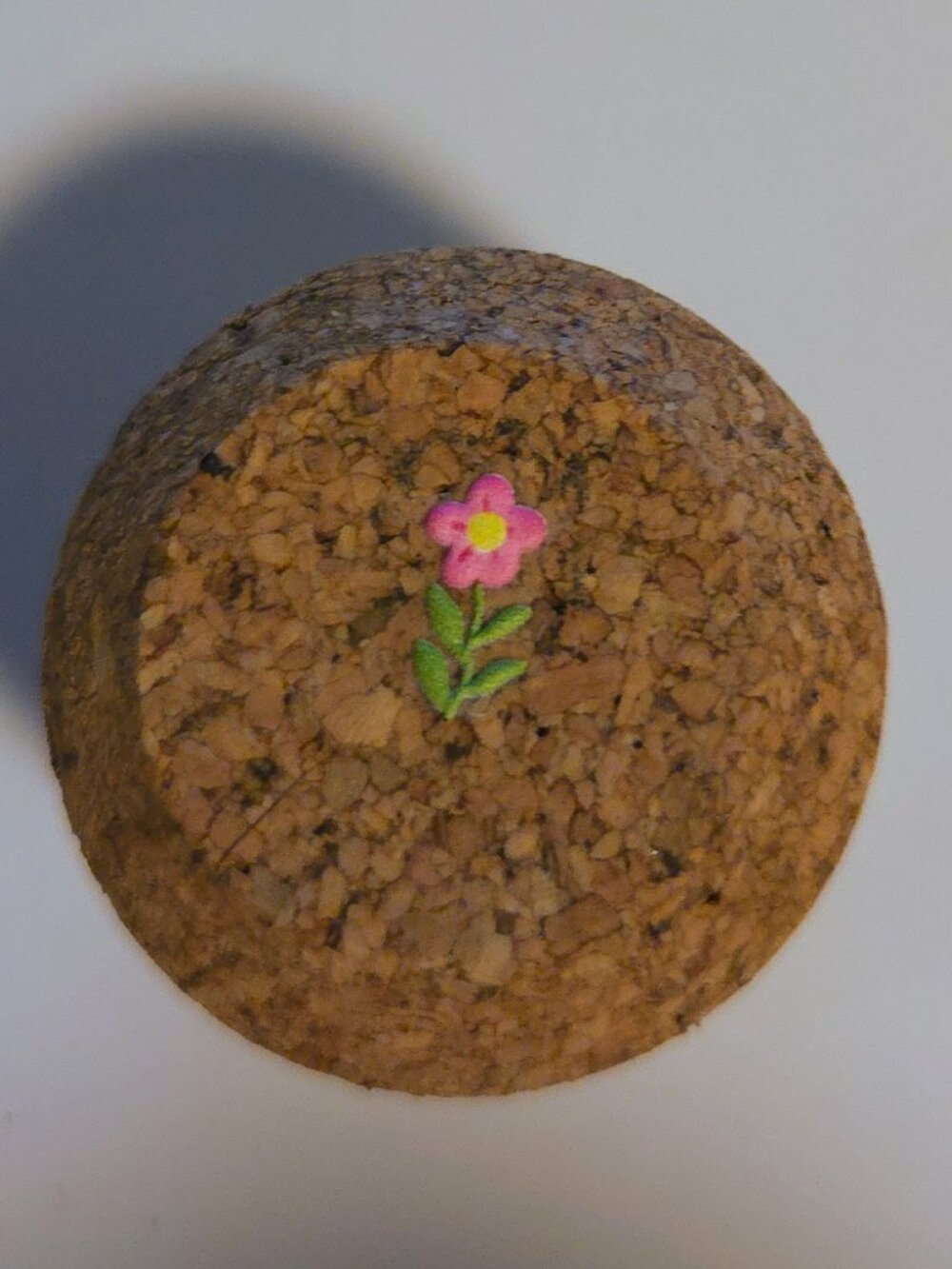 Brand New Hand Crafted Magnet Created from Champagne Cork Featuring Flowers